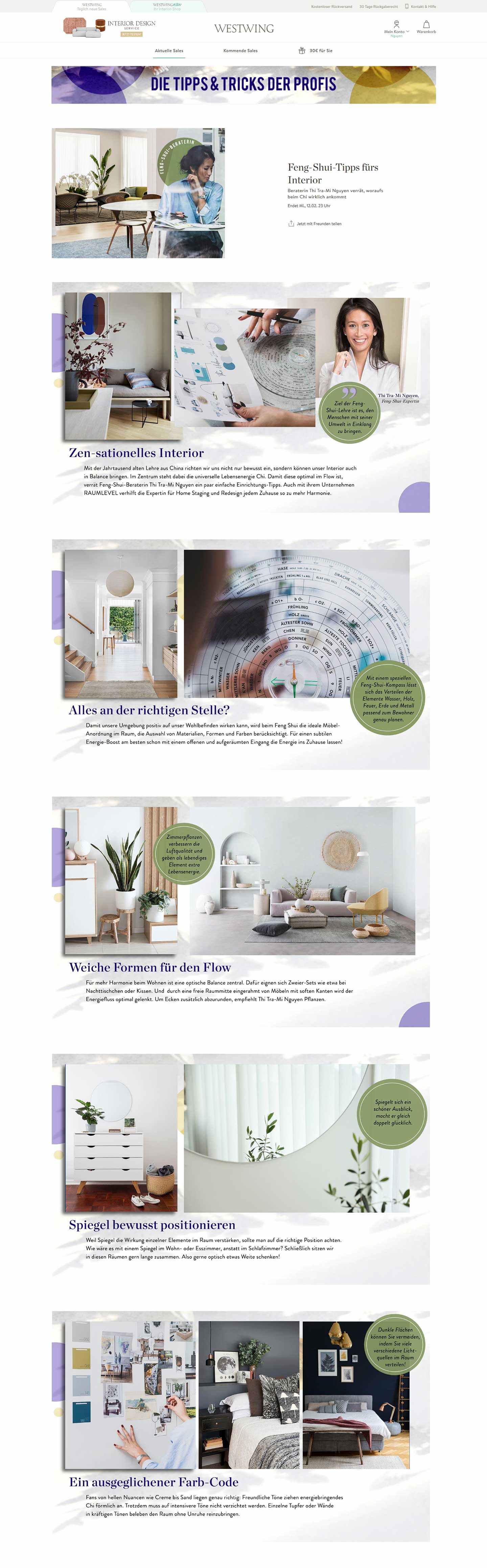 Newsletter Article of FENG SHUI from Raumlevel in Westwing